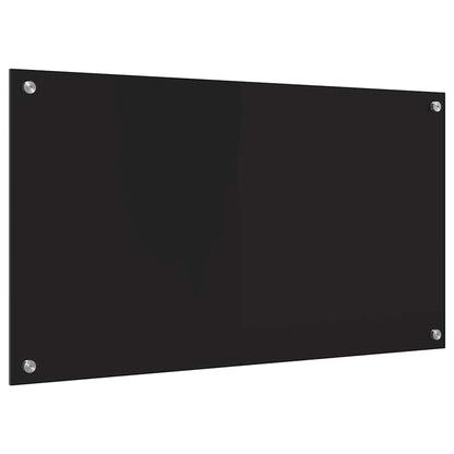 Keuken Achterwand Zwart 90 x 50 x 0.8 cm gehard glas
