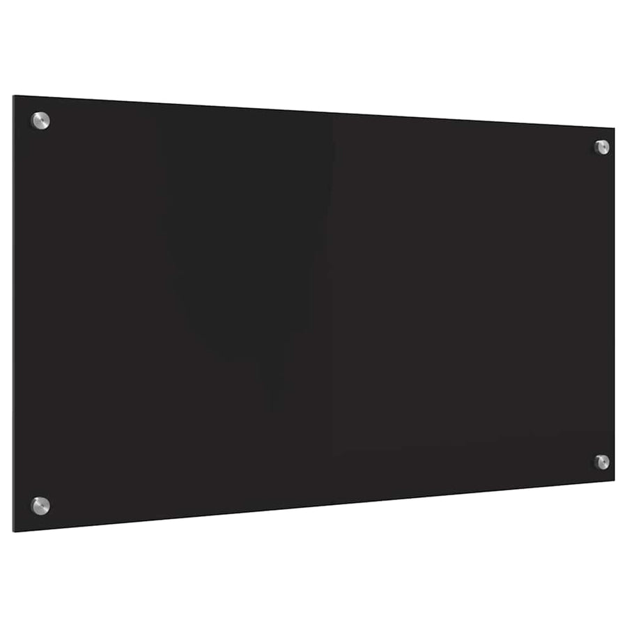 Keuken Achterwand Zwart 90 x 50 x 0.8 cm gehard glas