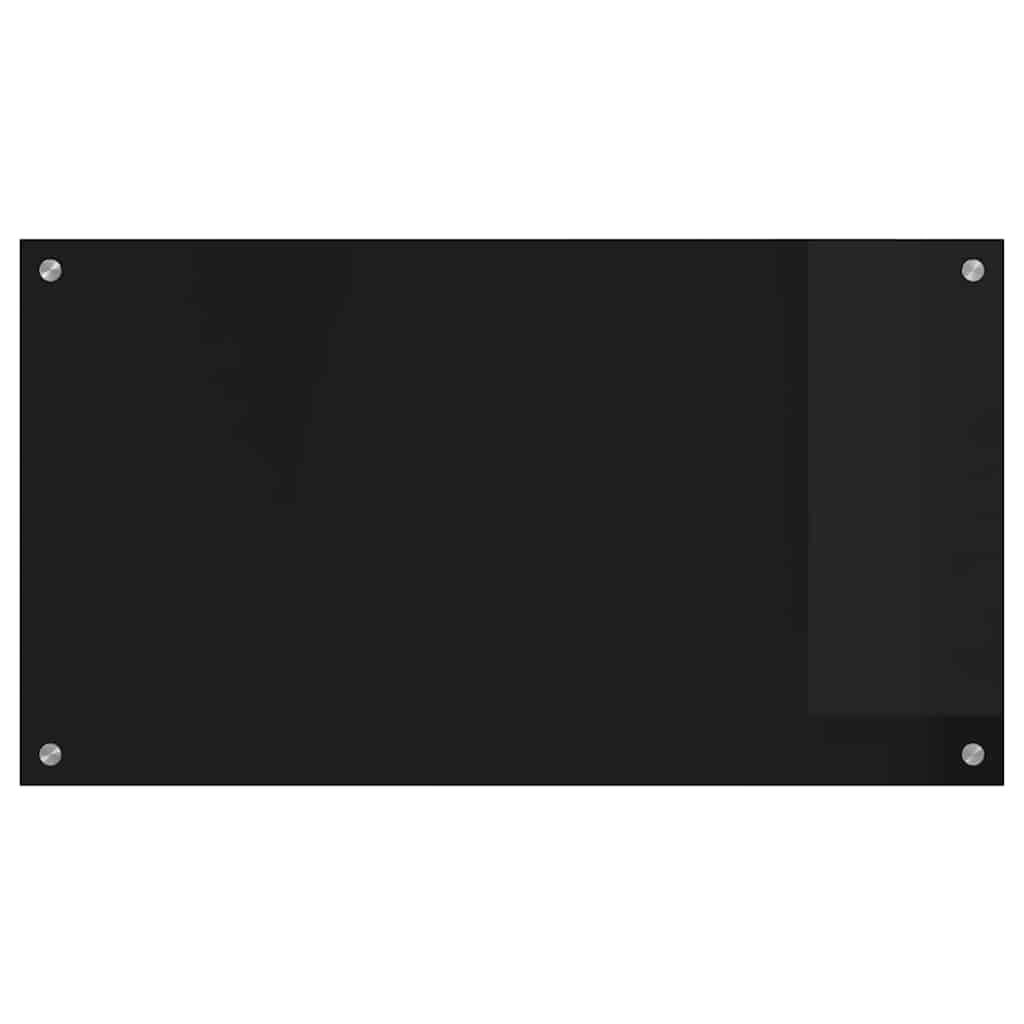 Keuken Achterwand Zwart 90 x 50 x 0.8 cm gehard glas