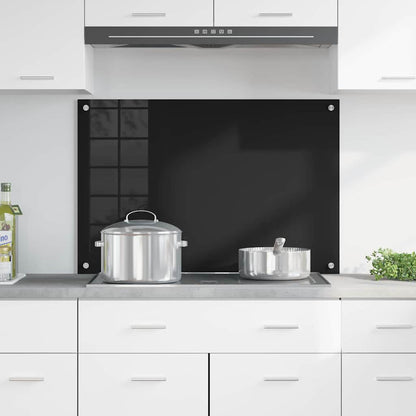 Keukenachterwand Zwart 90 x 60 cm gehard glas