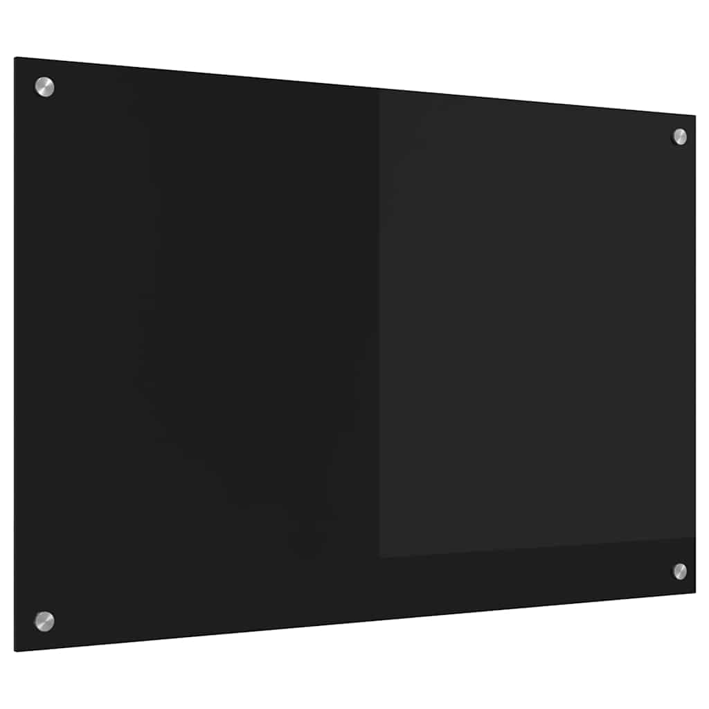Keukenachterwand Zwart 90 x 60 cm gehard glas