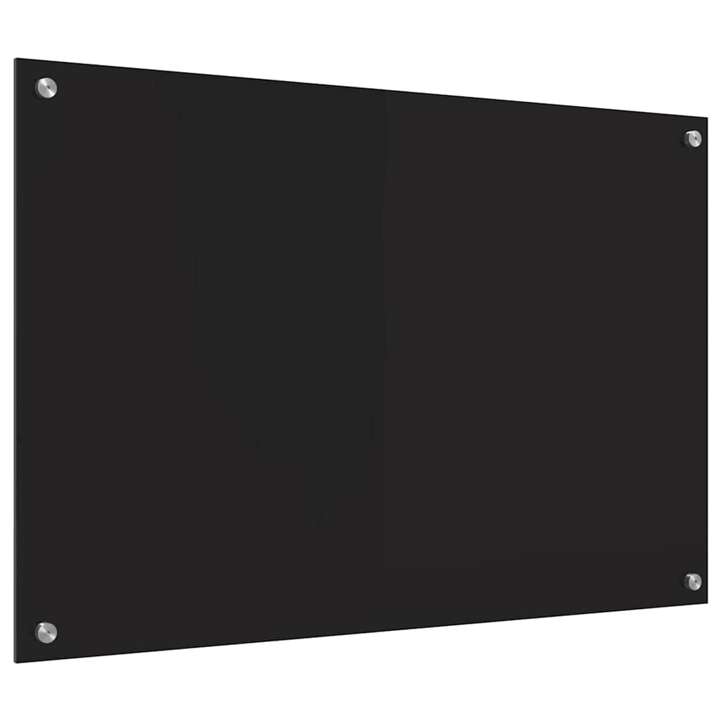 Keukenachterwand Zwart 90 x 60 cm gehard glas