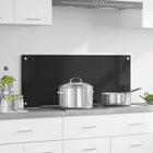 Keukenachterwand 100x40 cm gehard glas zwart