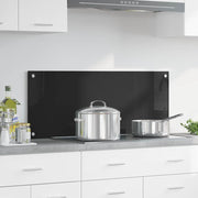 Keukenachterwand 100x40 cm gehard glas zwart
