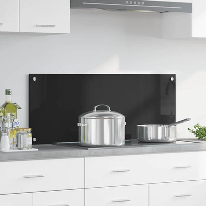 Keuken Achterwand Zwart 100 x 40 x 0,8 cm gehard glas