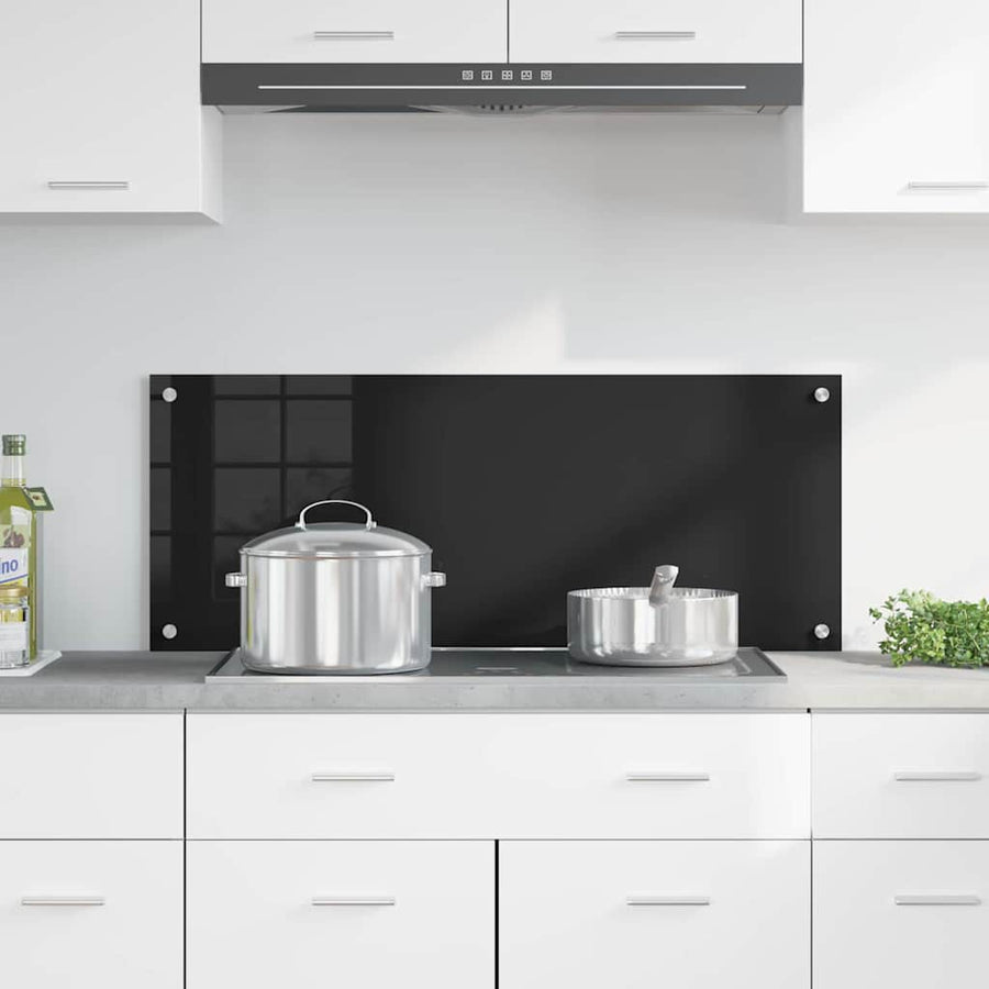 Keuken Achterwand Zwart 100 x 40 x 0,8 cm gehard glas