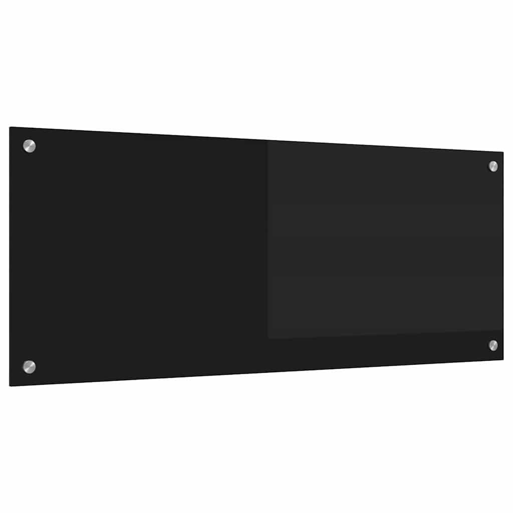 Keuken Achterwand Zwart 100 x 40 x 0,8 cm gehard glas