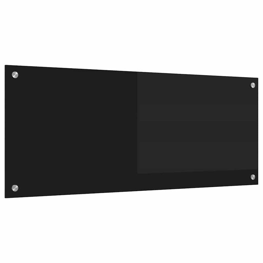 Keuken Achterwand Zwart 100 x 40 x 0,8 cm gehard glas