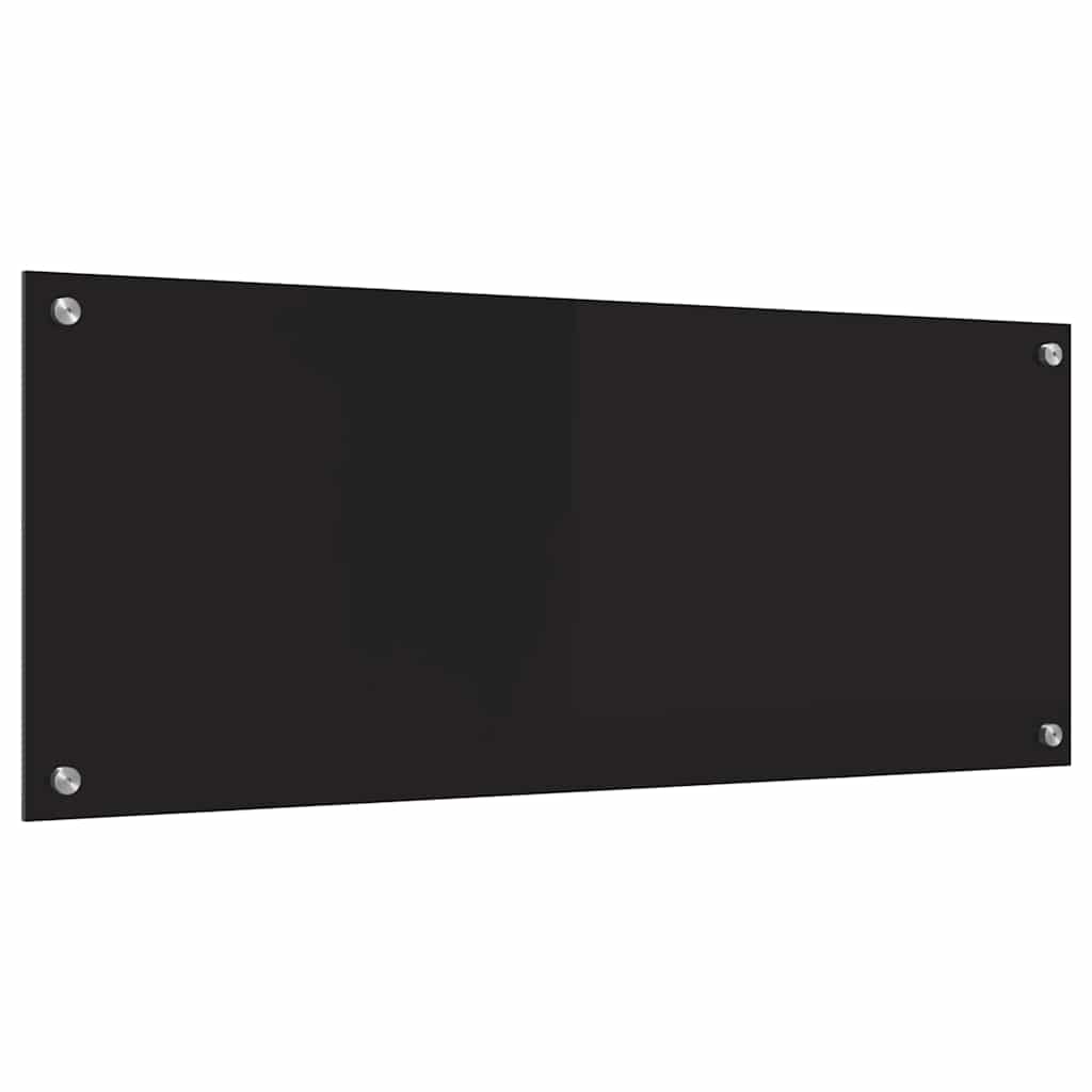 Keuken Achterwand Zwart 100 x 40 x 0,8 cm gehard glas