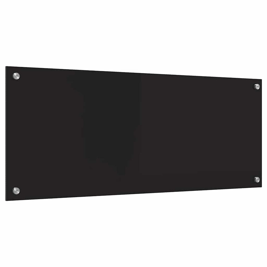 Keuken Achterwand Zwart 100 x 40 x 0,8 cm gehard glas