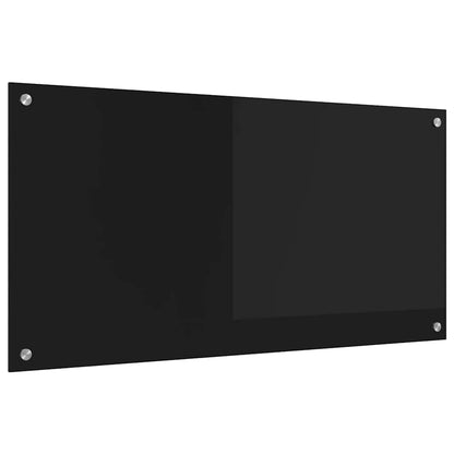 Keuken Achterwand Zwart 100 x 50 x 0,8 cm gehard glas
