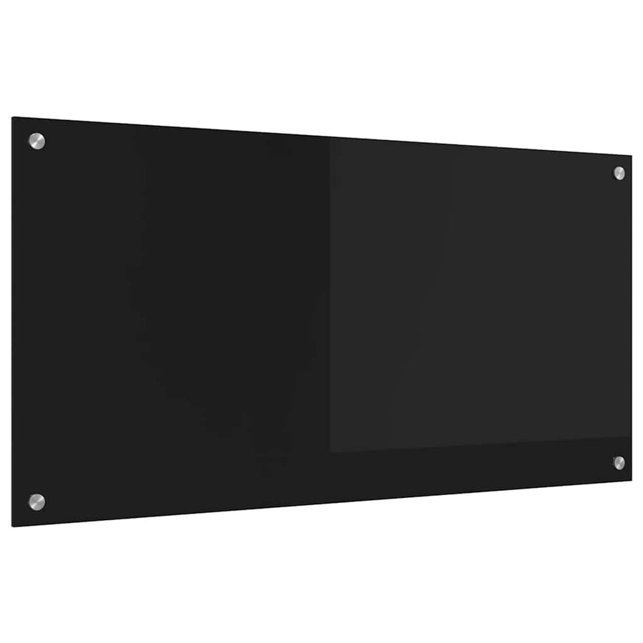 Keuken Achterwand Zwart 100 x 50 x 0,8 cm gehard glas