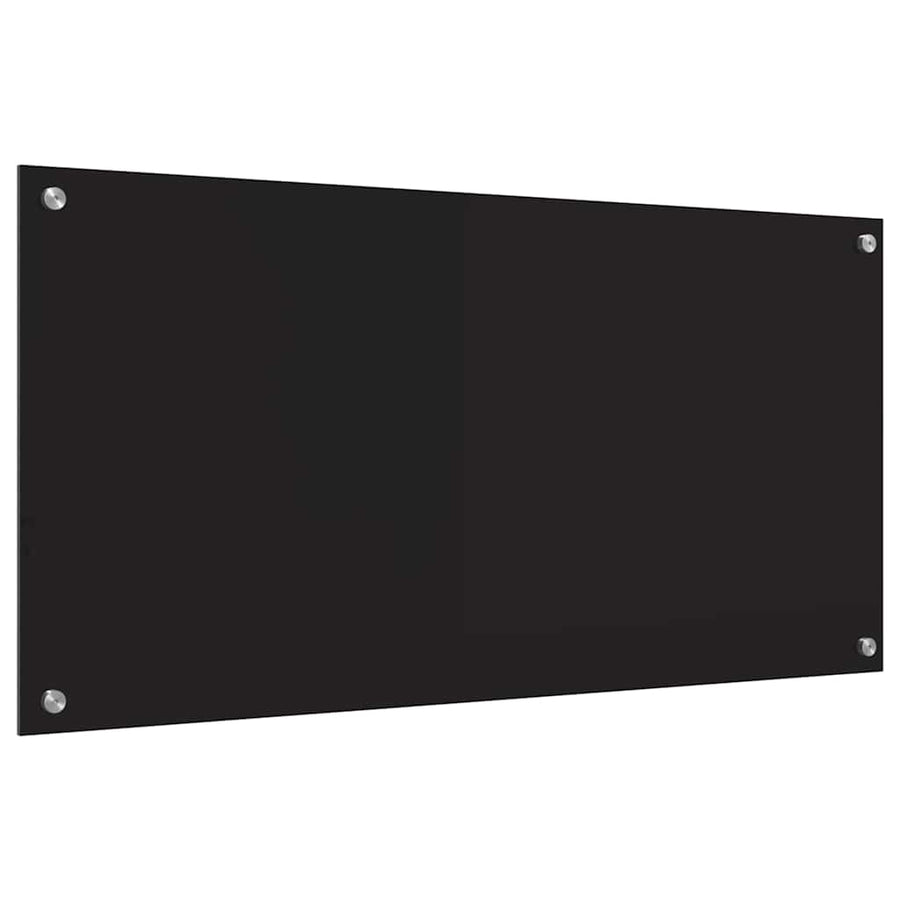 Keuken Achterwand Zwart 100 x 50 x 0,8 cm gehard glas