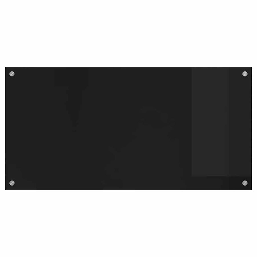Keuken Achterwand Zwart 100 x 50 x 0,8 cm gehard glas
