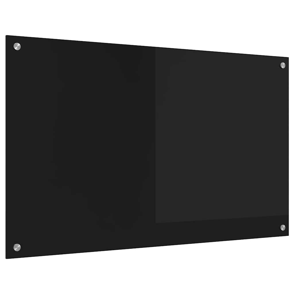 Keuken Achterwand Zwart 100 x 60 x 0,8 cm gehard glas