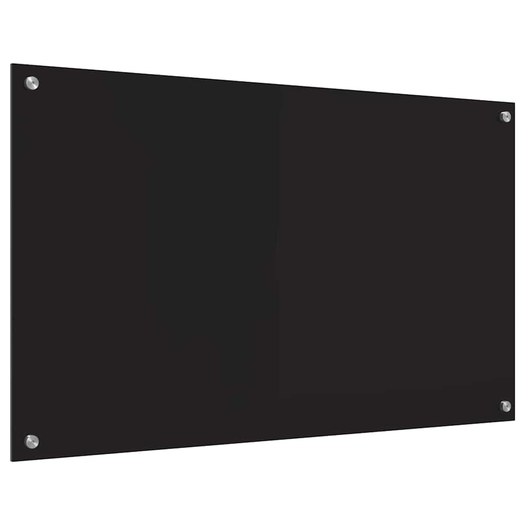 Keuken Achterwand Zwart 100 x 60 x 0,8 cm gehard glas