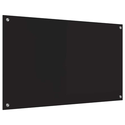 Keuken Achterwand Zwart 100 x 60 x 0,8 cm gehard glas
