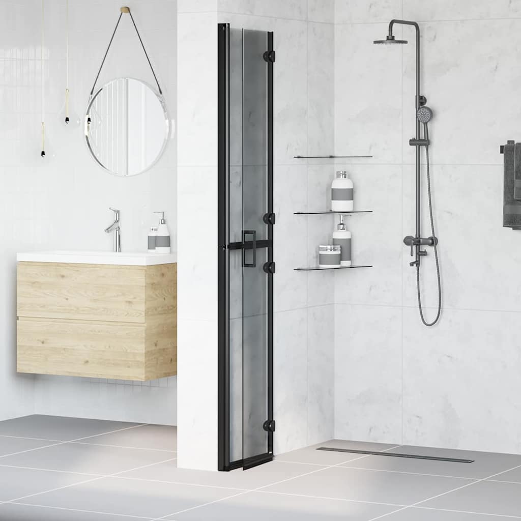 Inloop douche wand Zwart en donkertransparant 70 x 190 cm