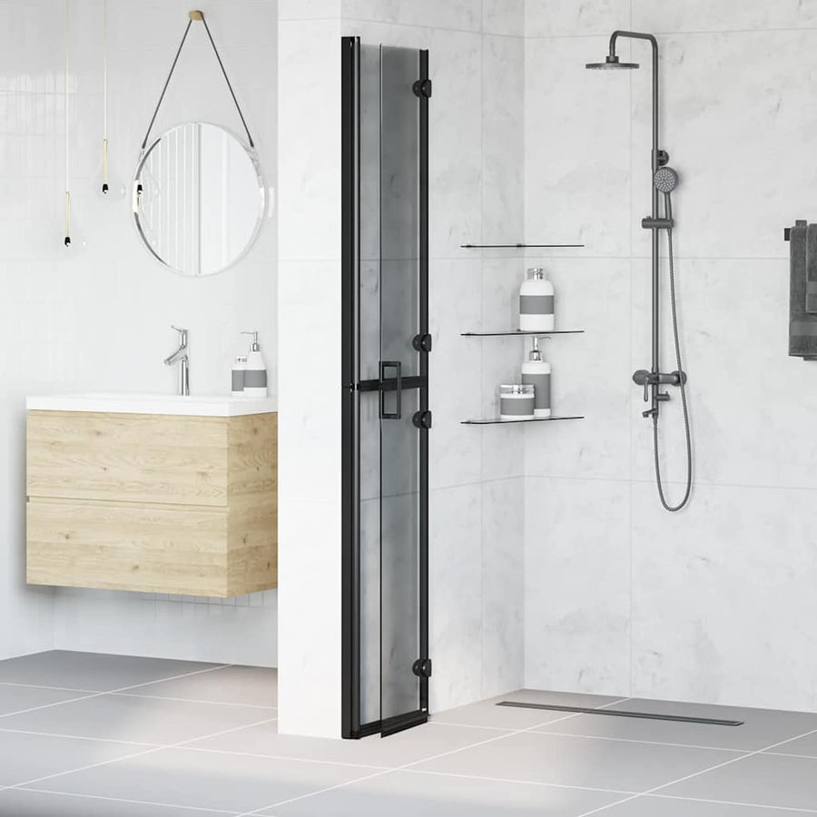 Inloop douche wand Zwart en donkertransparant 70 x 190 cm