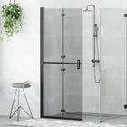 Walk-in Shower Screen Black 80 x 6.5 x 190 cm