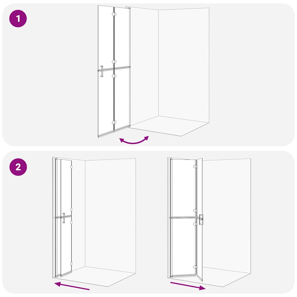 Inloop douche wand Zwart en donkertransparant 80 x 190 cm