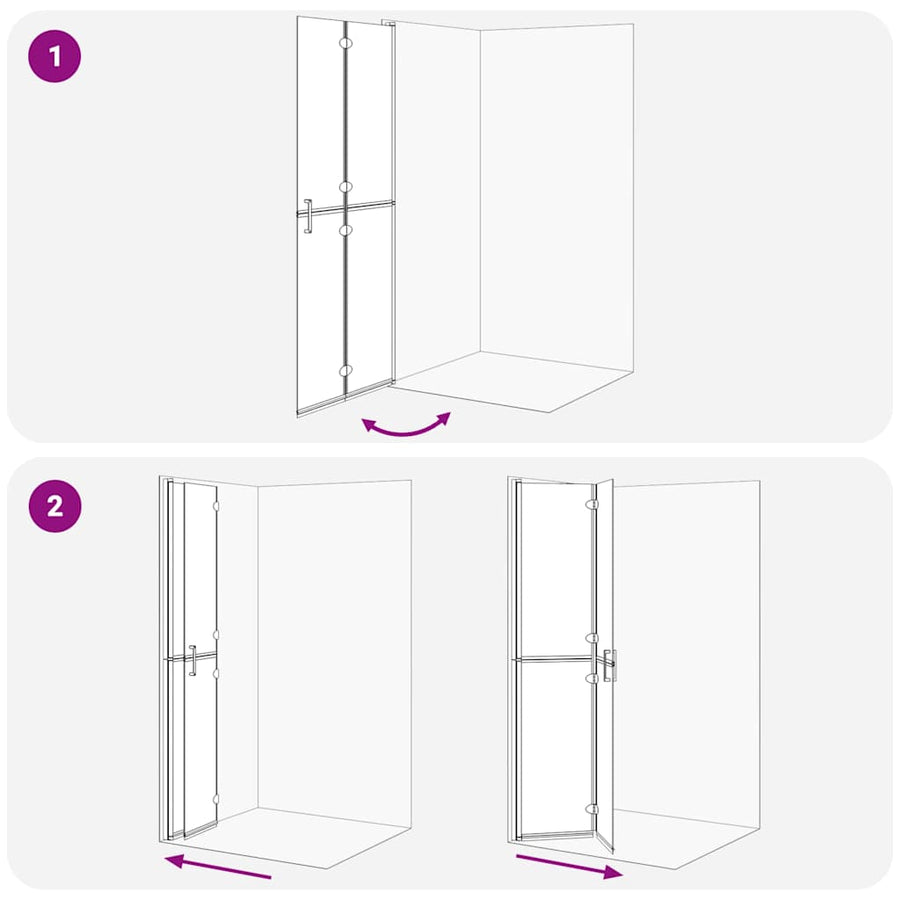 Inloop douche wand Zwart en donkertransparant 80 x 190 cm