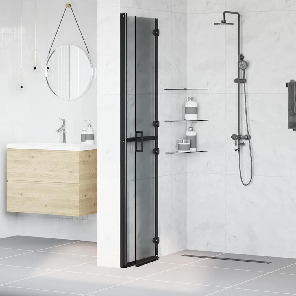 Inloop douche wand Zwart en donkertransparant 90 x 190 cm