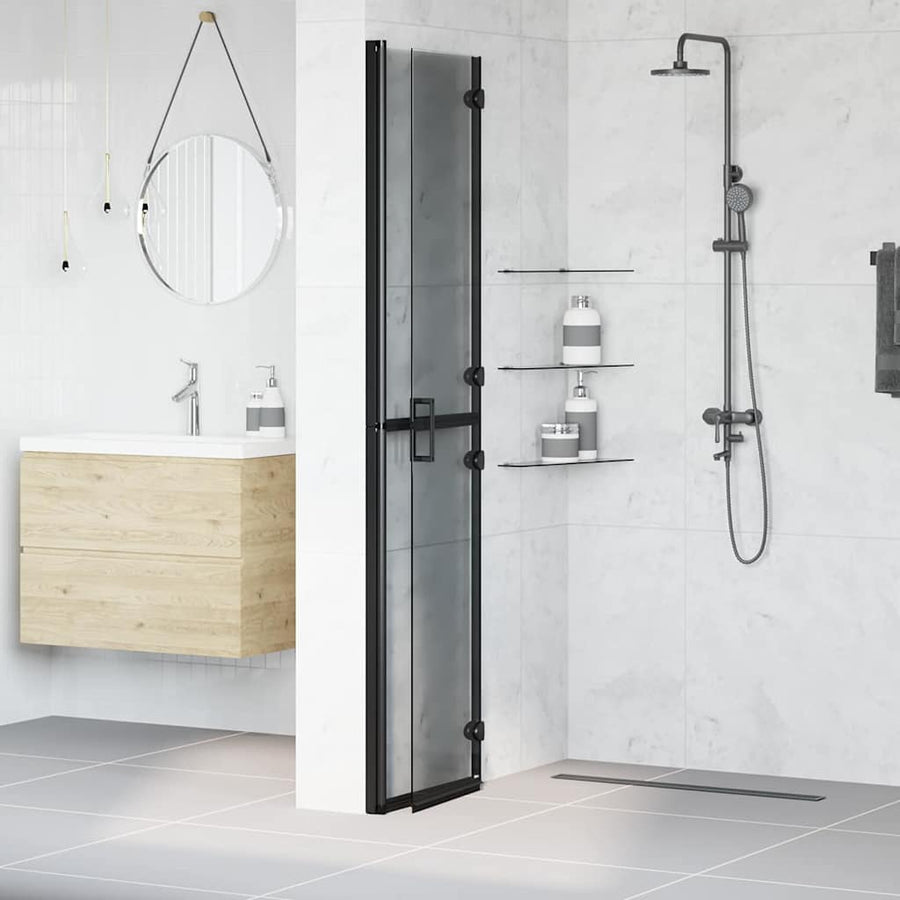 Inloop douche wand Zwart en donkertransparant 90 x 190 cm