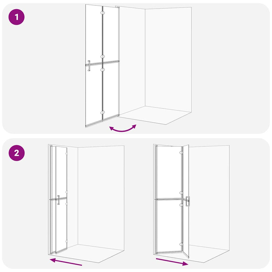 Inloop douche wand Zwart en donkertransparant 90 x 190 cm