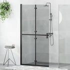 Walk-in Shower Screen Black 100 x 6.5 x 190 cm