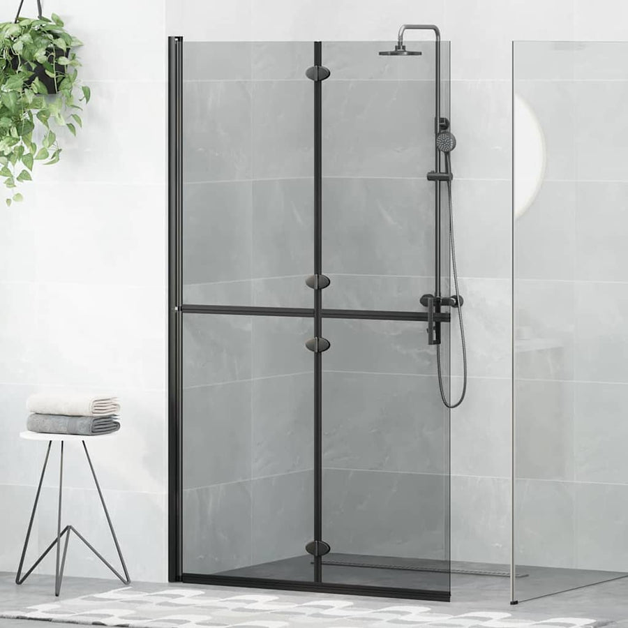 Inloop douche wand Zwart en donkertransparant 110 x 190 cm
