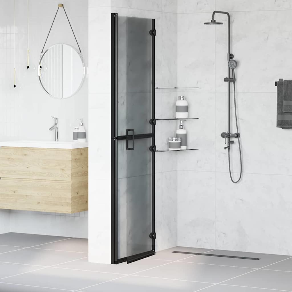 Inloop douche wand Zwart en donkertransparant 110 x 190 cm