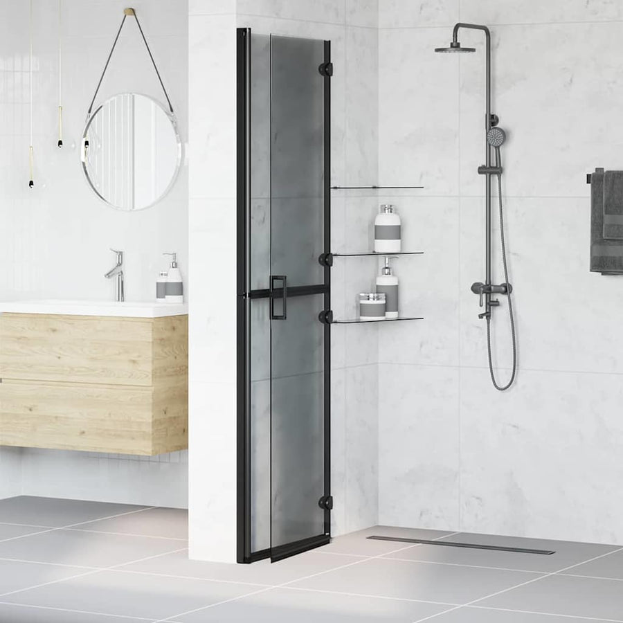 Inloop douche wand Zwart en donkertransparant 110 x 190 cm