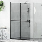 Walk-in Shower Screen Black 120 x 6.5 x 190 cm