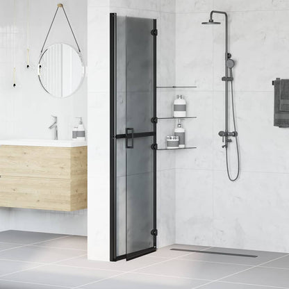 Inloop douche wand Zwart en donkertransparant 120 x 190 cm