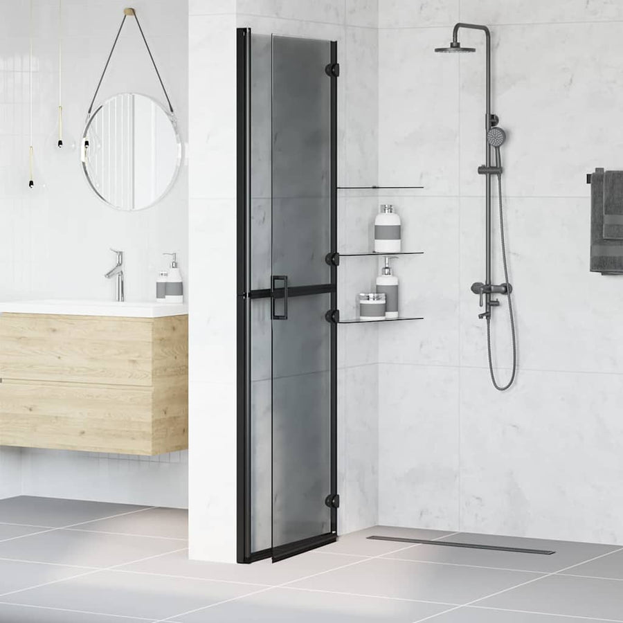 Inloop douche wand Zwart en donkertransparant 120 x 190 cm
