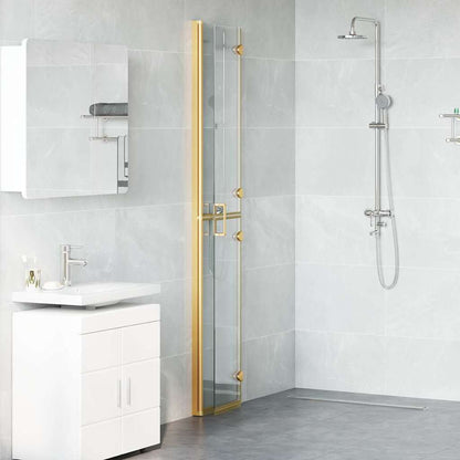Inloop douche wand Goud en transparant 70 x 190 cm Gehard glas