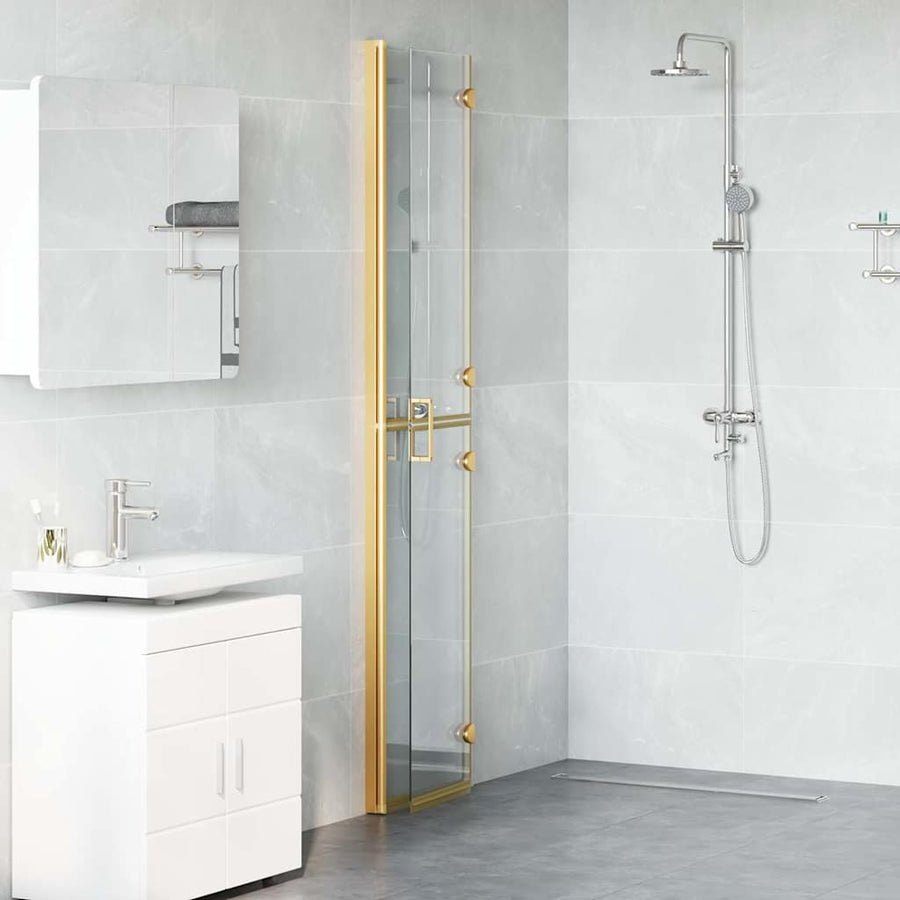 Inloop douche wand Goud en transparant 80 x 190 cm Gehard glas