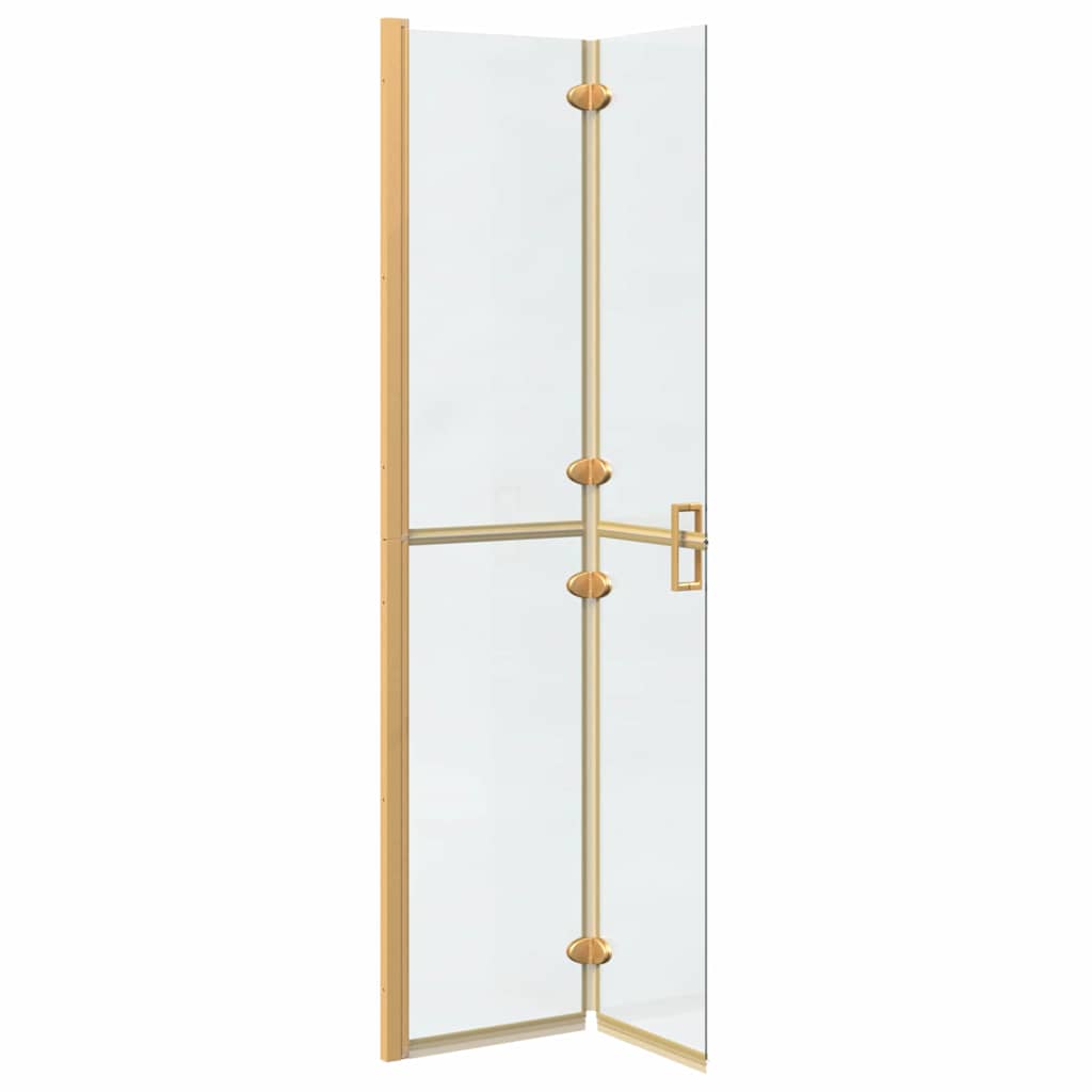 Inloop douche wand Goud en transparant 80 x 190 cm Gehard glas