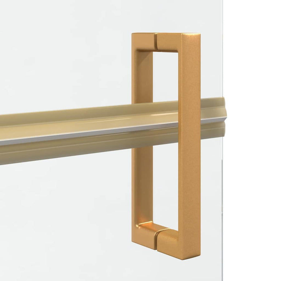 Inloop douche wand Goud en transparant 90 x 190 cm Gehard glas