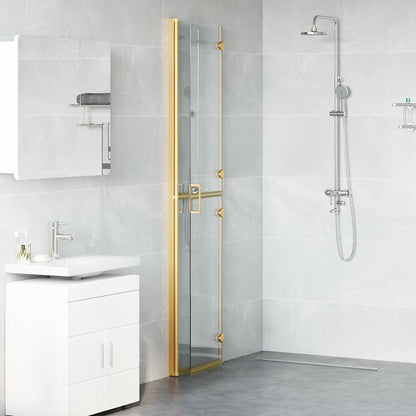 Inloop douche wand Goud en transparant 90 x 190 cm Gehard glas