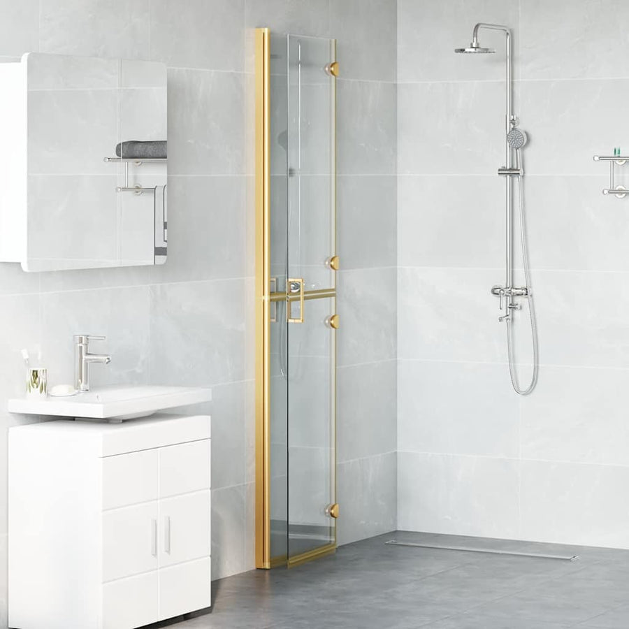 Inloop douche wand Goud en transparant 90 x 190 cm Gehard glas