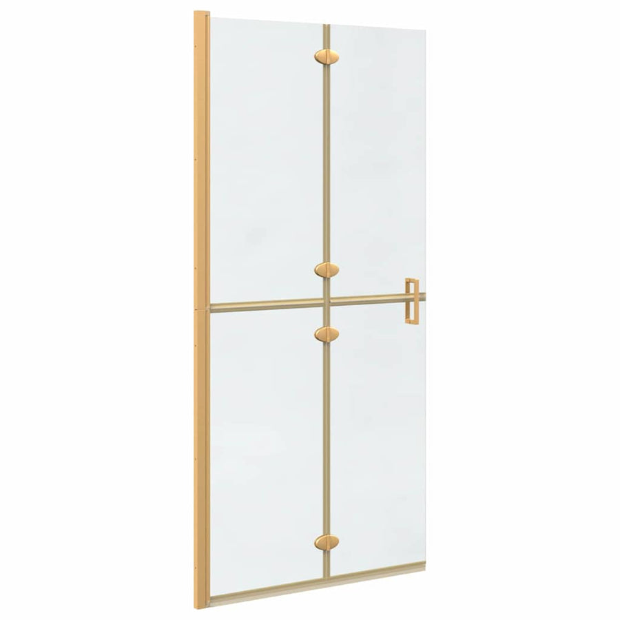 Inloop douche wand Goud en transparant 90 x 190 cm Gehard glas