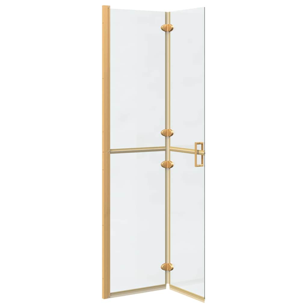 Inloop douche wand Goud en transparant 90 x 190 cm Gehard glas