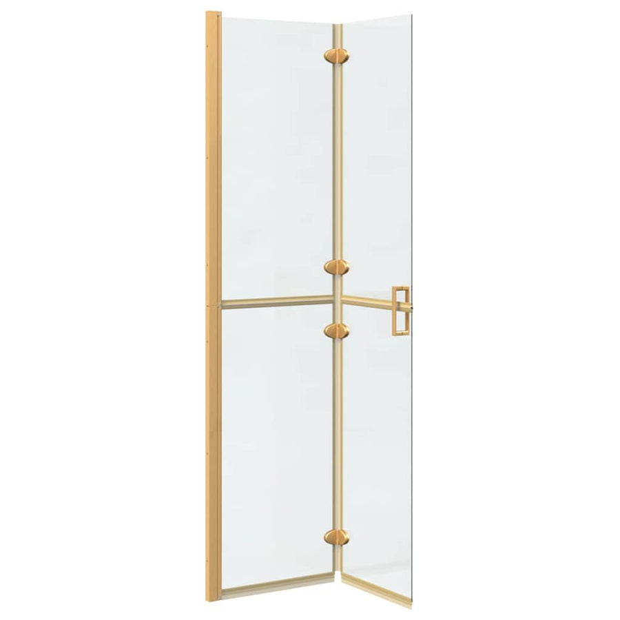 Inloop douche wand Goud en transparant 90 x 190 cm Gehard glas