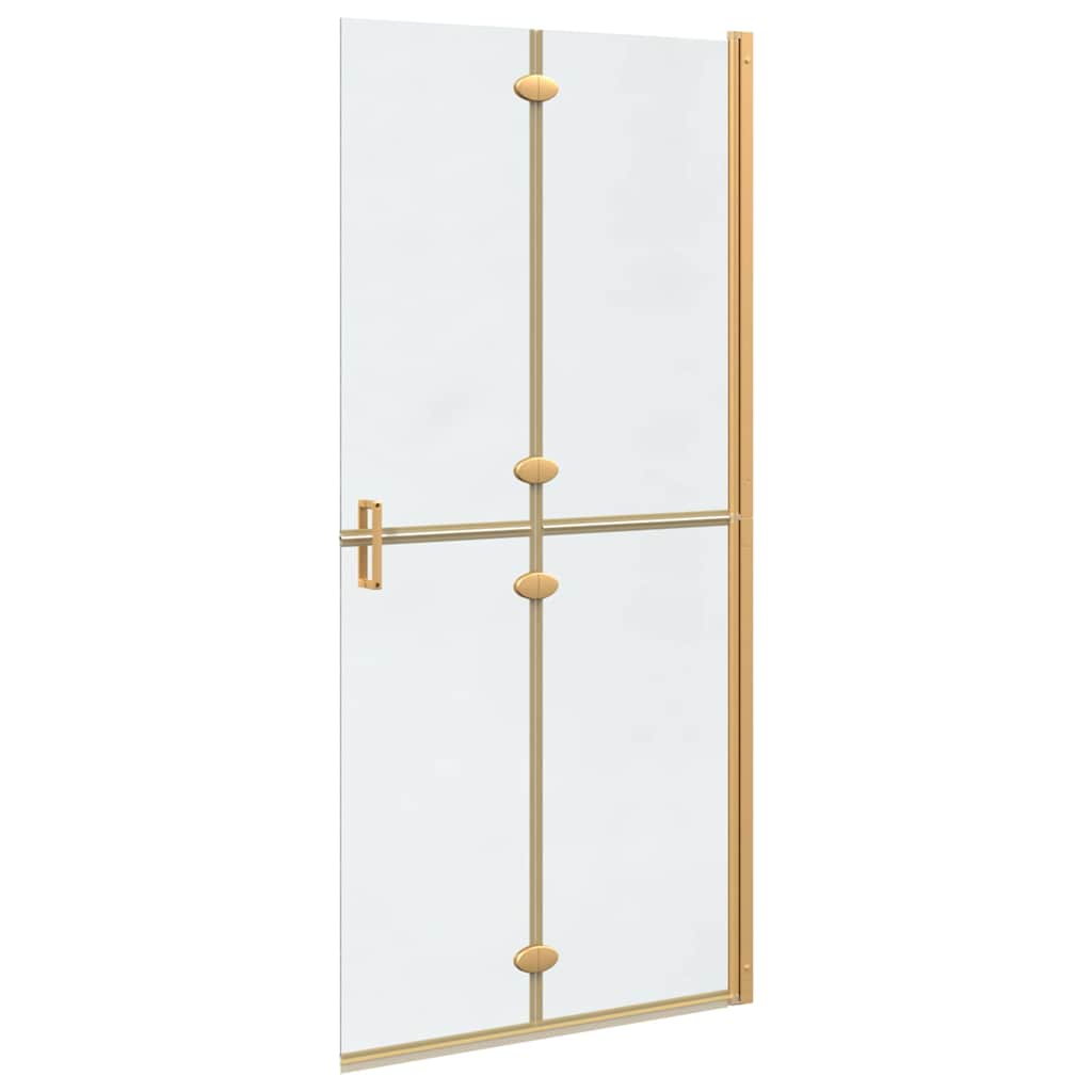 Inloop douche wand Goud en transparant 90 x 190 cm Gehard glas
