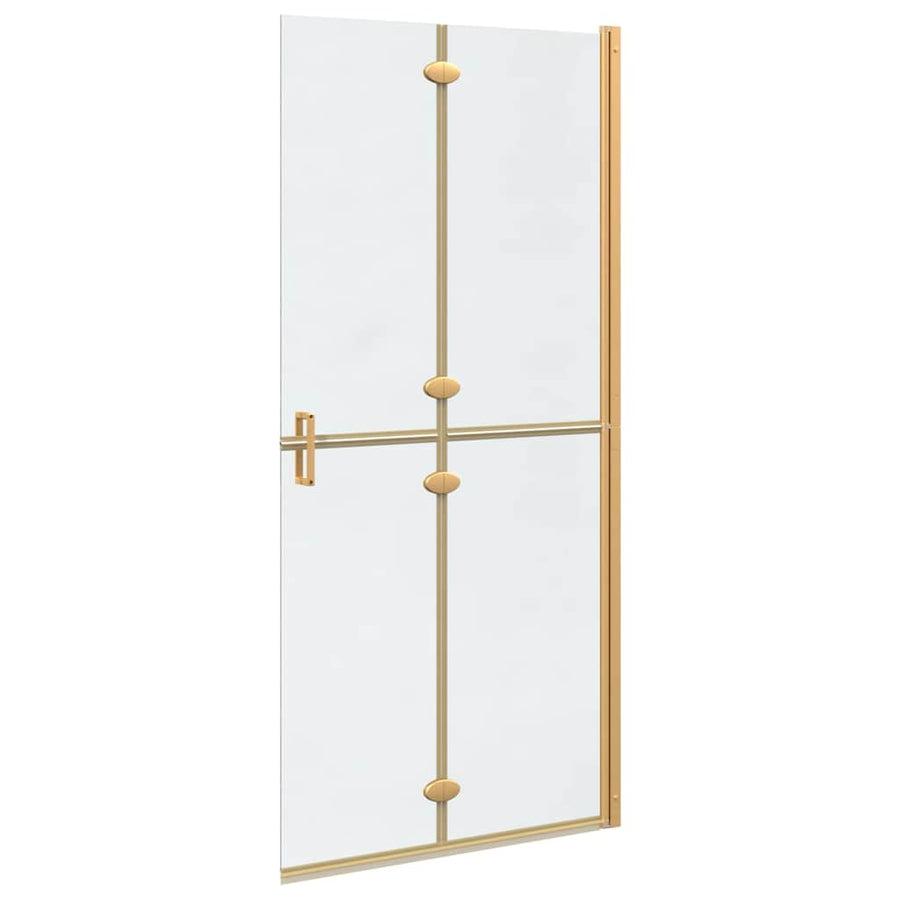 Inloop douche wand Goud en transparant 90 x 190 cm Gehard glas