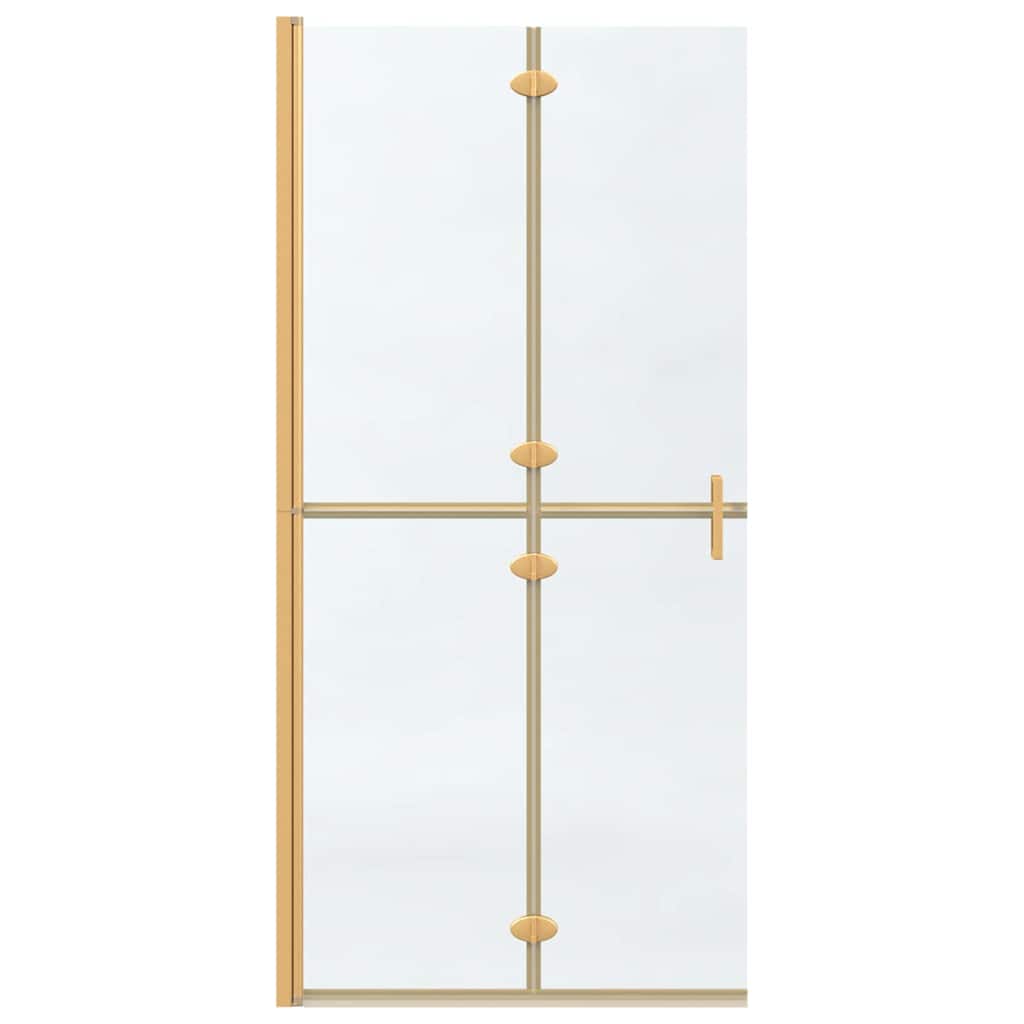 Inloop douche wand Goud en transparant 90 x 190 cm Gehard glas