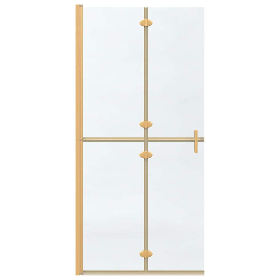 Inloop douche wand Goud en transparant 90 x 190 cm Gehard glas