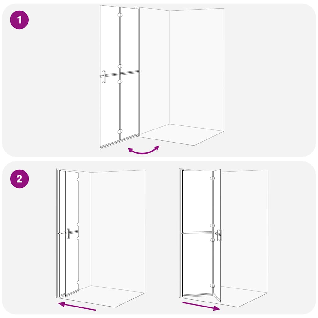 Inloop douche wand Goud en transparant 90 x 190 cm Gehard glas